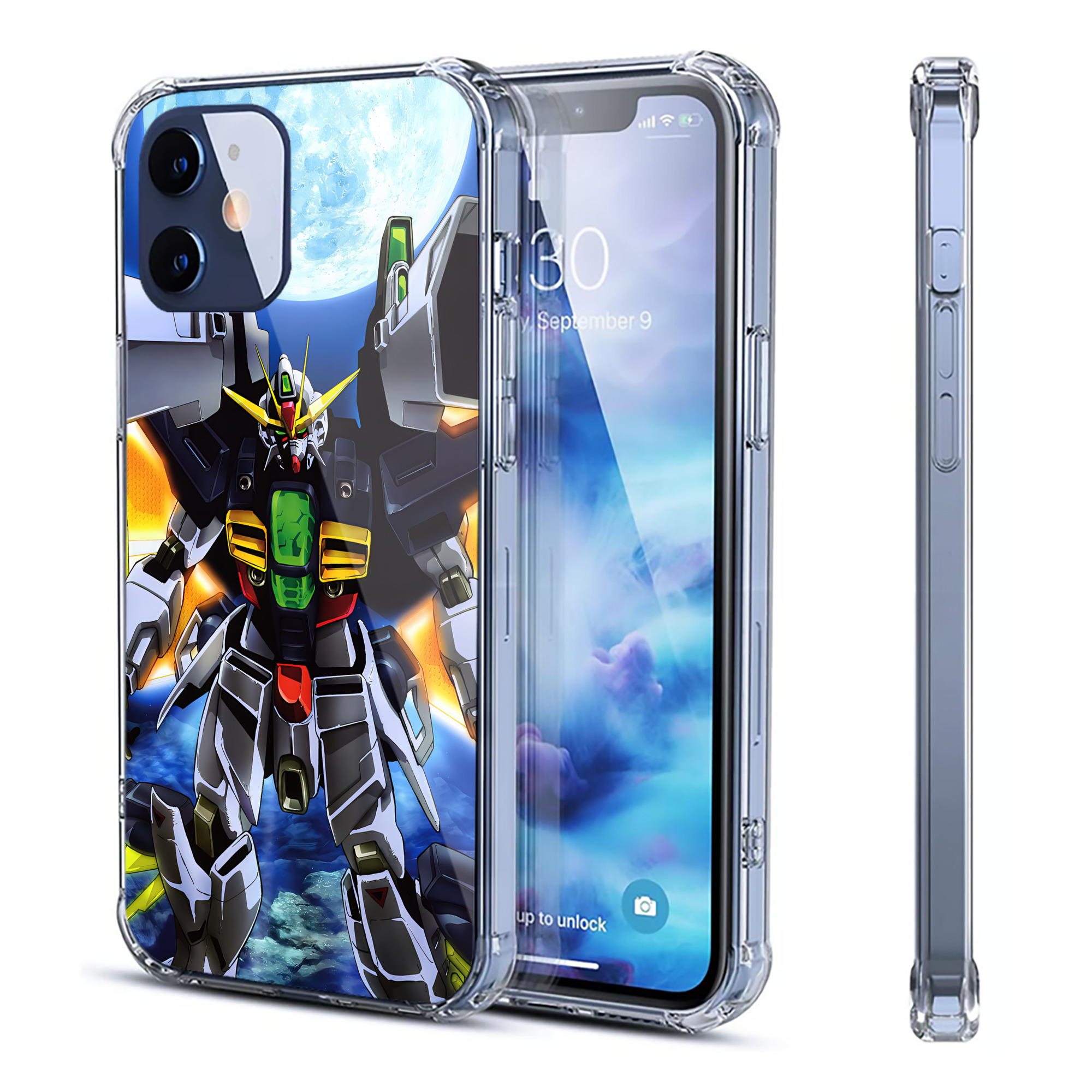 （画像用） 機動戦士ガンダム Mobile Suit Gundam 【iPhone 12シリーズ対応】透明スマホケース（クリアソフトケース）